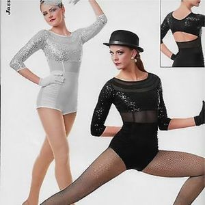 Black Sequin Dance Costume & Hairpiece